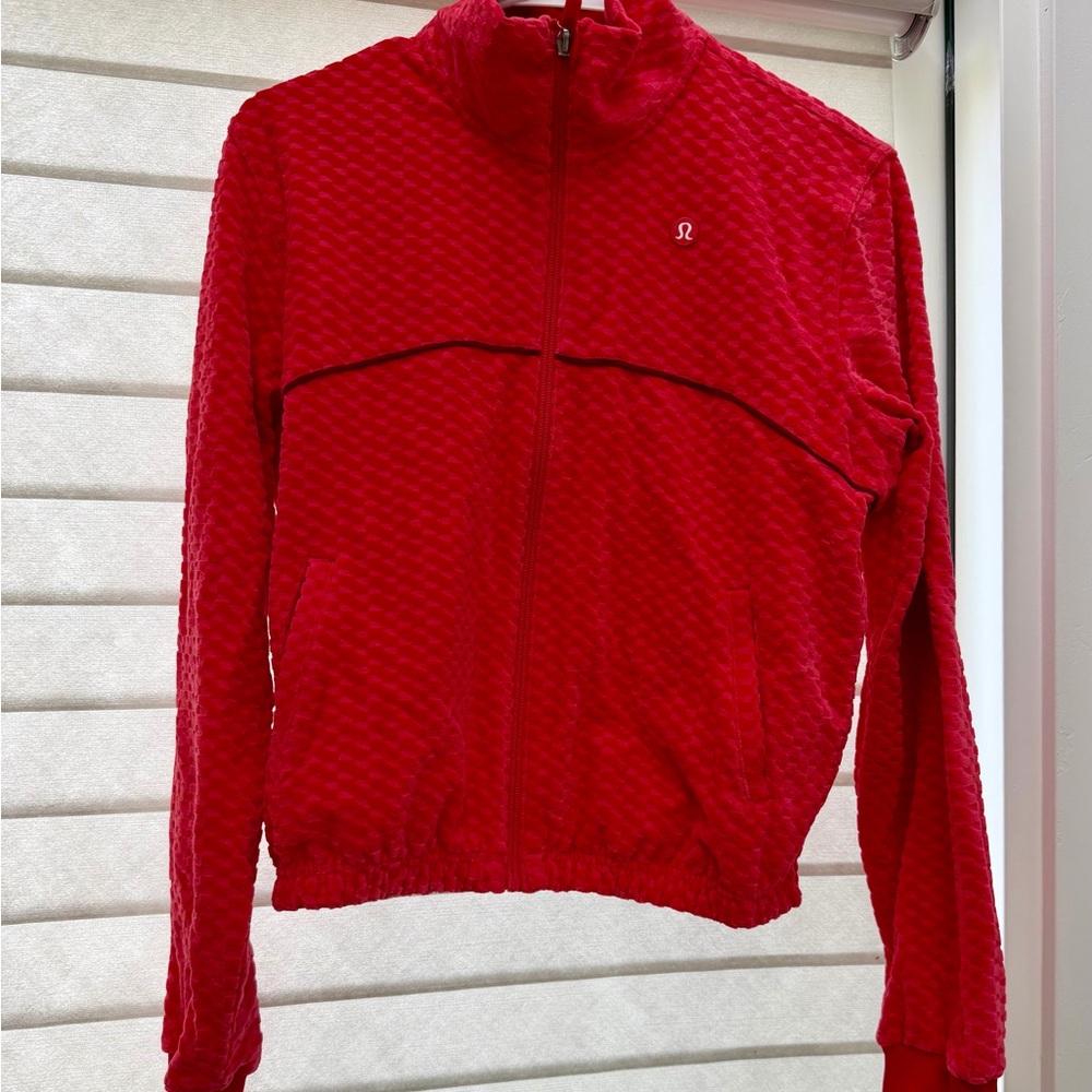 lululemon athletica Court Rival Velvet Tennis Jacket, NWT, red XS - Picture 2 of 5